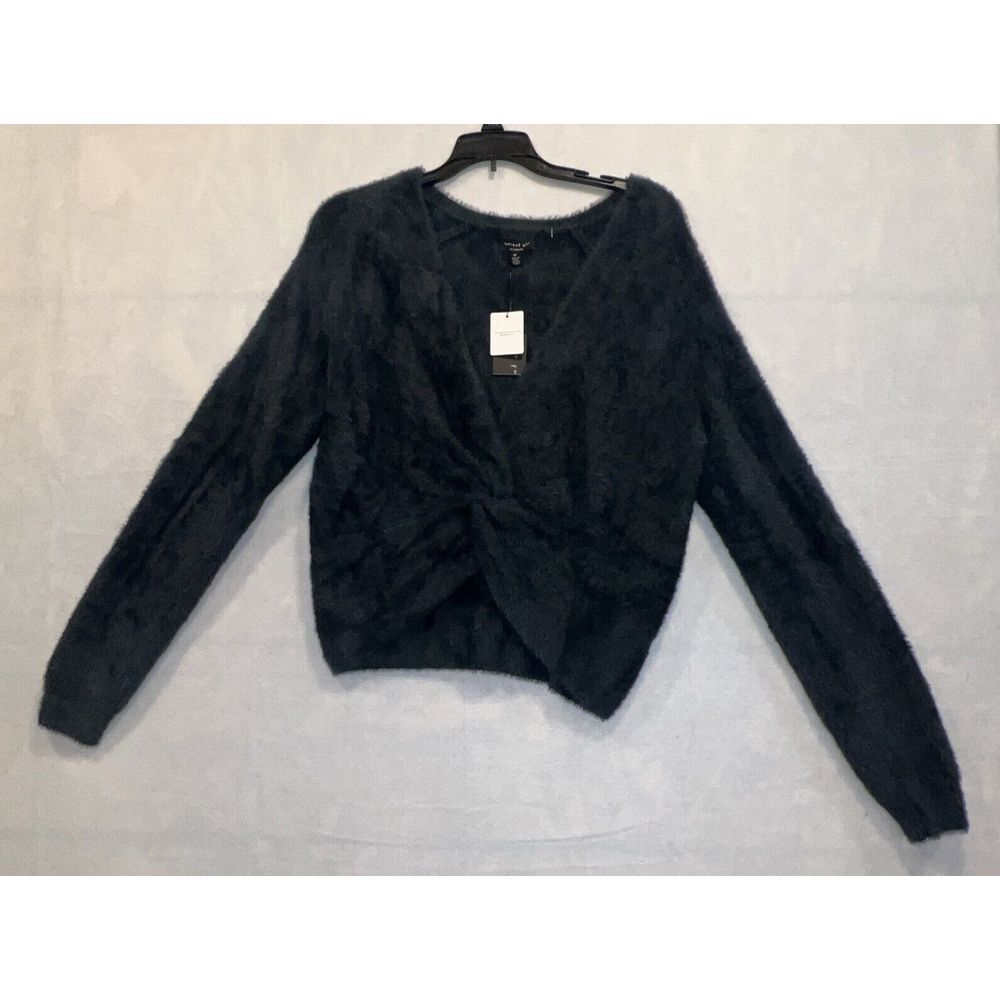 Women's Dark Green Multi Way/style  Knot Sweater Fuzzy Medium‎